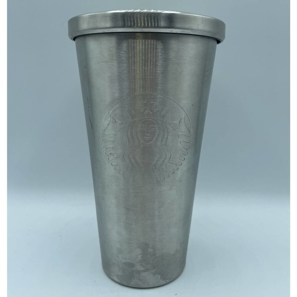 Starbucks 20 Ounce Stainless Steel Tumbler Pressed Siren Mermaid Logo No Straw - Picture 1 of 6